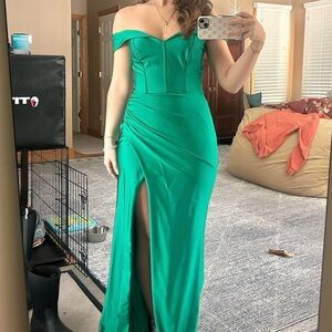 Sherri Hill Strapless Green Dress